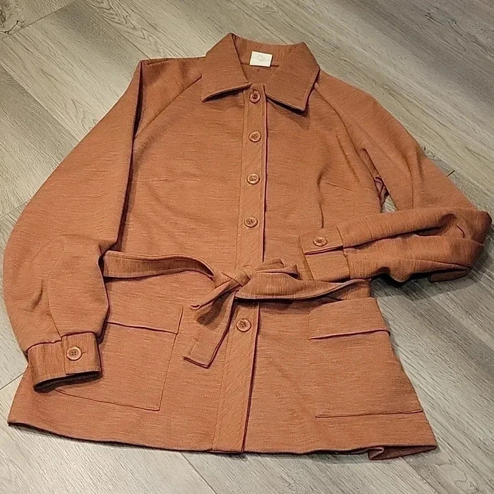 Vintage Sears Roebuck 80's Button Up Jacket Size 14 Light Rust
